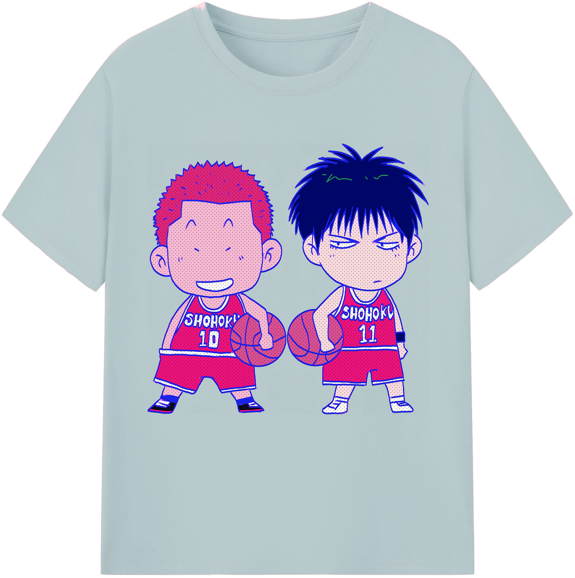 SLAM DUNK／スラムダンク 綿100％半袖Tシャツ（フロントプリント）